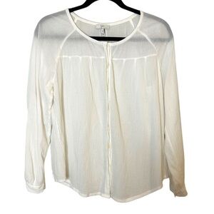 Anthropologie Joie White Button Down Long Sleeve Blouse